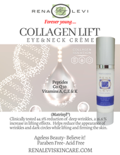 Load image into Gallery viewer, Collagen Lift Eye &amp; Neck with Peptides + Vitamin A, E, C, &amp; K